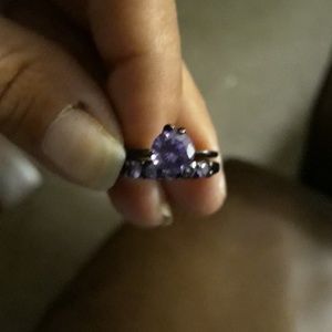 Titanium black rhodium wedding set